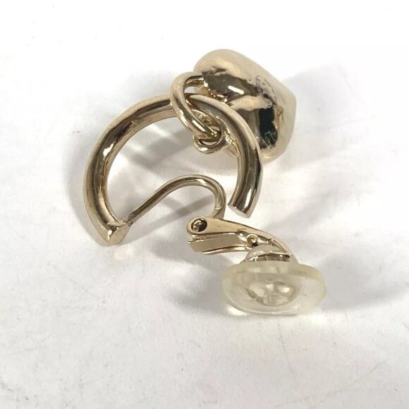 CHANEL 22B CC CC Mark Heart Accessories Earrings Metal Gold Unused - Picture 4 of 13